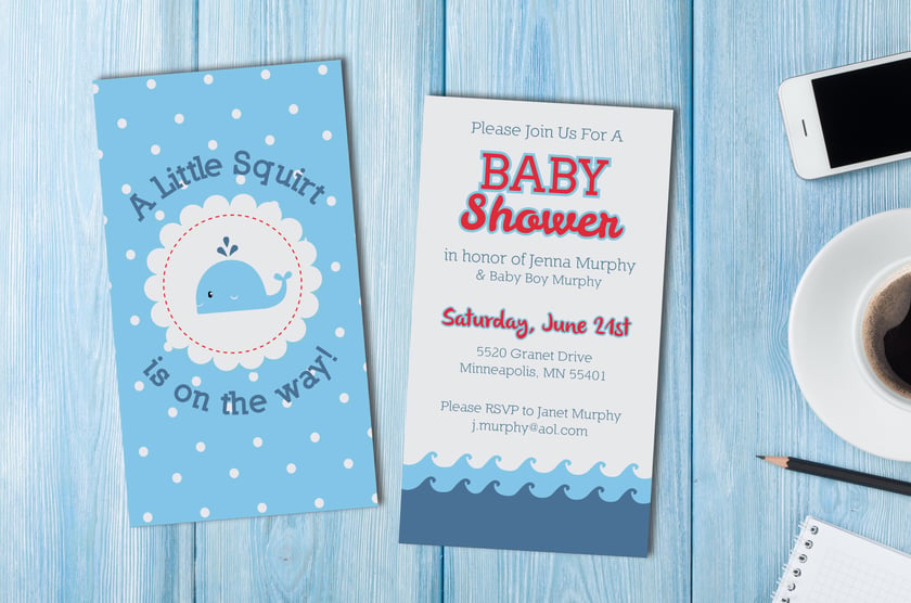 Personalised Baby Gender Reveal Fête Baby Shower invite Inc enveloppes BA83